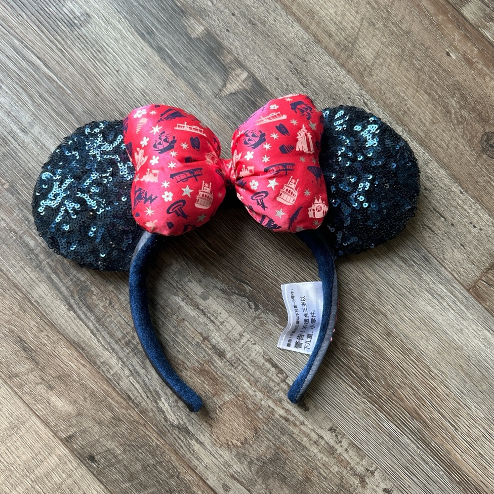 Disney Navy Blue and Pink Sequin Mouse Ears